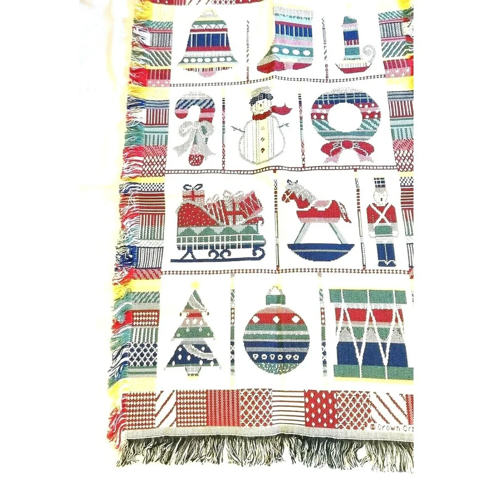 Christmas Tapestry by Crown Crafts Woven Wall Hanging Art 42 L x 27 W